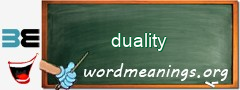 WordMeaning blackboard for duality